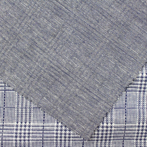 Navy Plaid Jacquard, Poly-Viscose, 277 gsm