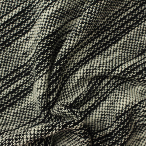 Black Marl Jersey Knit, Cotton-Poly, 225 gsm