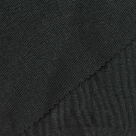 Tencel Lyocell Polyester Blend Rib Knit Fabric, 150 gsm, 150 cm — Black