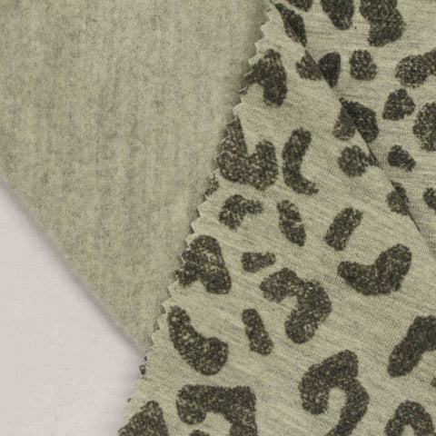 Khaki Leopard Knit, Cotton-Poly