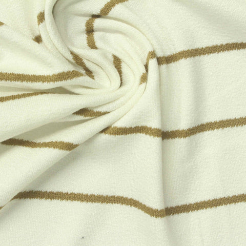 Khaki Horizontal-Stripe Jersey Knit, Viscose