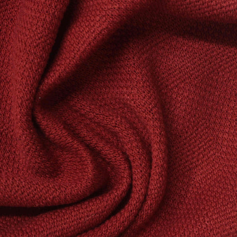 Jacquard Polyester Viscose Stretch Pointelle Knit Fabric, 370 gsm — Red