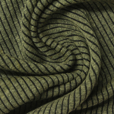Black Stripe Jersey Knit, Poly-Cotton