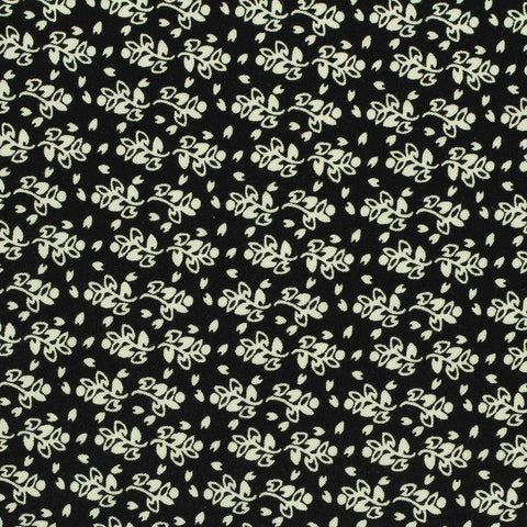 White Floral Woven, Viscose, 125 gsm