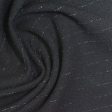 Black Horizontal-Stripe Scuba Knit, Polyester — photo 2