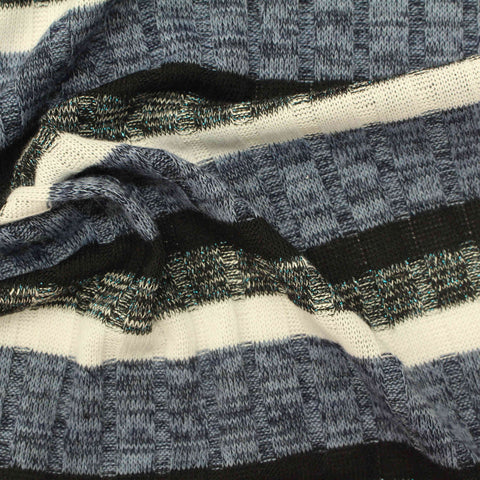 White Marl Rib Knit, Polyester, 213 gsm