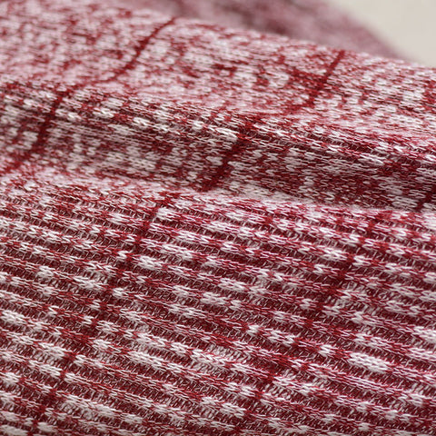 Red Marl Rib Knit, Poly-Viscose, 263 gsm