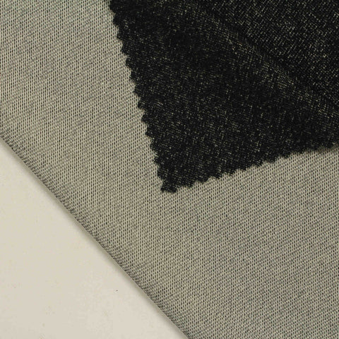 Dark Grey Marl Interlock Knit, Poly-Viscose, 270 gsm