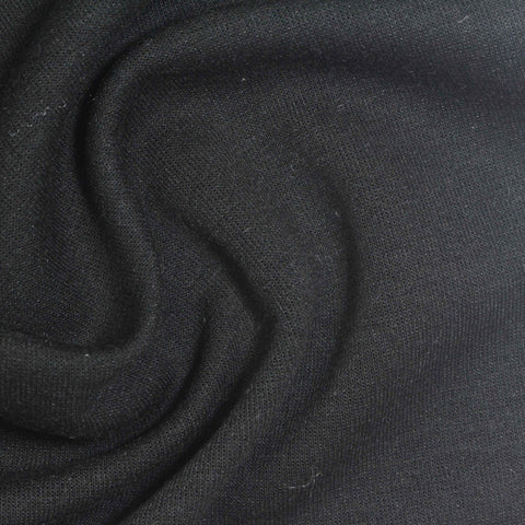 Polyester Cotton Scuba Knit Fabric, 310 gsm — Black