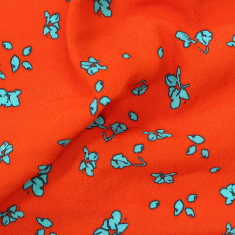 Light Blue Floral Woven, Viscose
