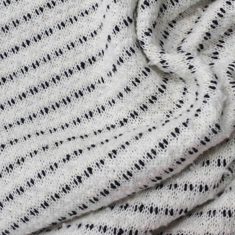 Black Horizontal-Stripe Chunky Knit, 305 gsm