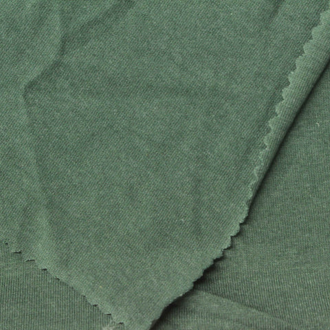 Green Heather Jersey Knit, Cotton-Poly, 130 gsm