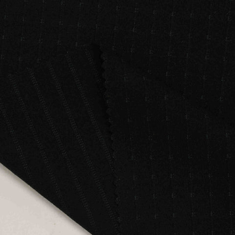 Black Vertical-Dot Ponte Knit, Poly-Viscose