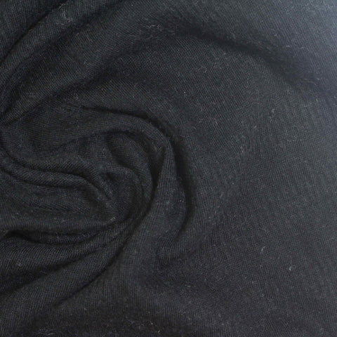 Cotton Polyester Stretch Crepe Fabric, 190 gsm, 130 cm — Black