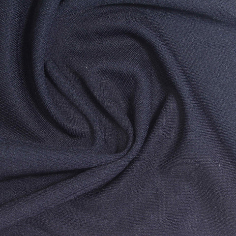 Polyester Viscose Stretch Interlock Knit Fabric, 260 gsm, 160 cm — Navy