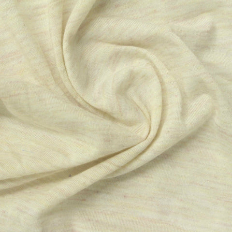 Light Cream Marl Jersey Knit, Polyester, 150 gsm, 185 cm