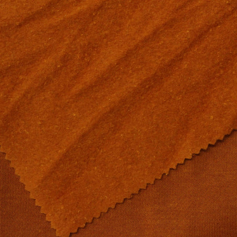 Brushed Polyester Cotton French Terry Fabric, 275 gsm, 185 cm — Brown