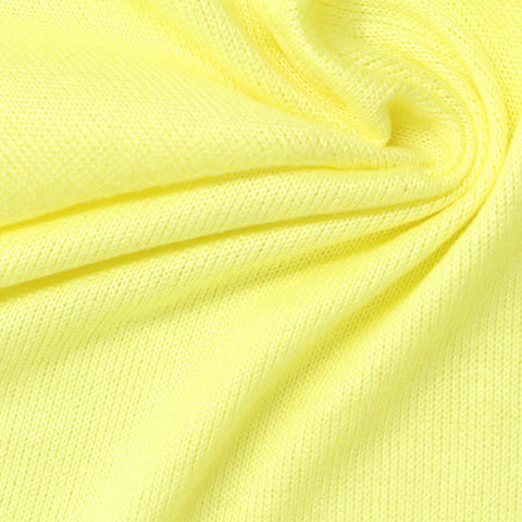 Brushed Polyester Stretch Jersey Knit Fabric, 150 gsm — Yellow