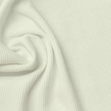 Cotton Stretch Rib Knit Fabric, 280 gsm, 130 cm — White — photo 2