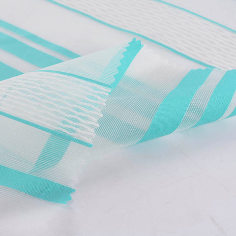 Teal Horizontal-Stripe Jacquard, Cotton-Nylon