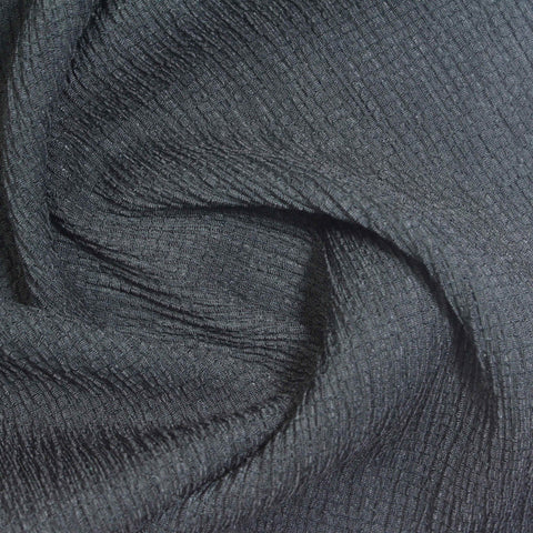 Dark Grey Textured Crepe, Poly-Viscose