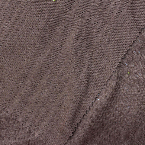 Brown Geometric Pointelle Knit, Poly-Viscose