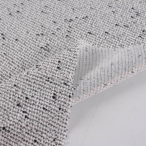 Light Grey Marl Interlock Knit, Polyester, 220 gsm