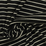 White Horizontal-Stripe Rib Knit, Poly-Viscose — photo 2
