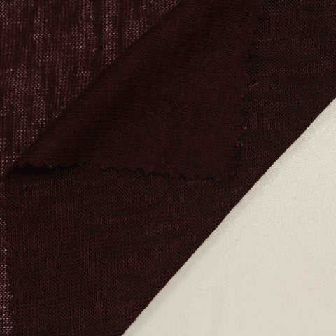 Dark Red Marl Chunky Knit, Viscose-Poly, 140 gsm