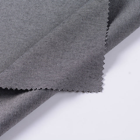 Grey Vertical-Stripe Interlock Knit, Polyester, 233 gsm