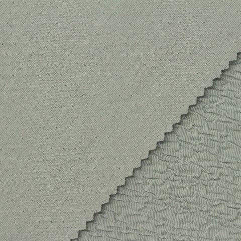 Light Grey-Green Tone-on-Tone Crepe, Polyester