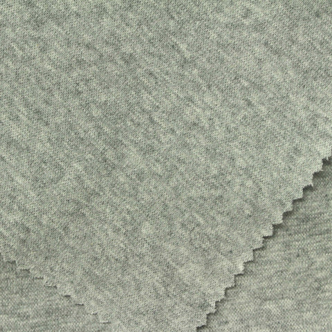 Light Grey Marl Rib Knit, Cotton, 220 gsm