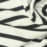 Black Horizontal-Stripe Rib Knit, Viscose — photo 2