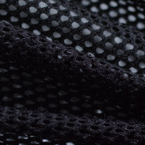 Jacquard 100% Polyester Mesh Fabric, 130 gsm, 158 cm — Black