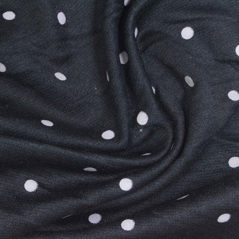 White Dots Ponte Knit, Poly-Viscose, 240 gsm
