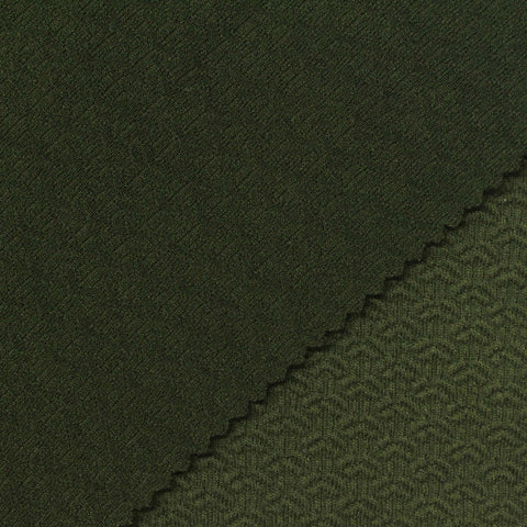 Dark Green Tone-on-Tone Interlock Knit, Polyester