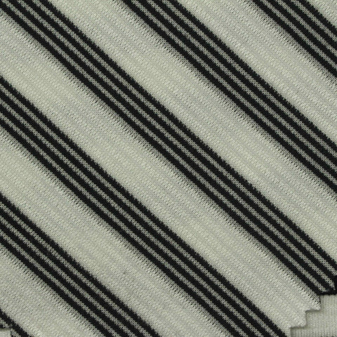 Black Horizontal-Stripe Knit, Poly-Viscose, 240 gsm