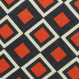 Orange Geometric-Square Jersey Knit, Polyester — photo 2