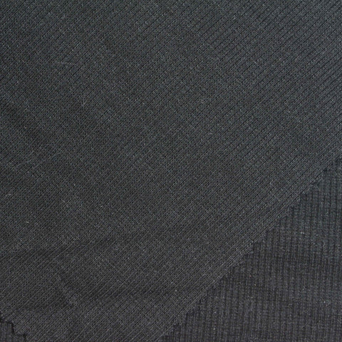 Polyester Cotton Stretch Rib Knit Fabric, 395 gsm, 121 cm — Grey