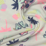 Cream Palm Jersey Knit, Polyester — photo 2