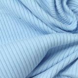 Cotton Polyester Stretch Rib Knit Fabric, 220 gsm, 130 cm — Blue — photo 2