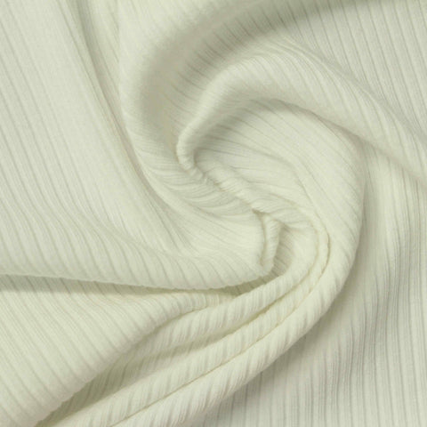 Cotton Viscose Stretch Rib Knit Fabric, 270 gsm, 135 cm — Green