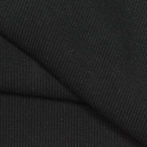 Cotton Polyester Stretch Knit Fabric, 370 gsm, 180 cm — Black