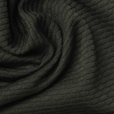 Jacquard Polyester Stretch Knit Fabric, 200 gsm, 170 cm — Green