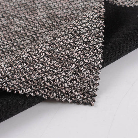Light Grey Floral Interlock Knit, Polyester
