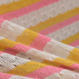 Yellow Horizontal-Stripe Knit, Poly-Cotton — photo 2