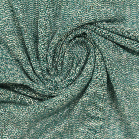 Teal Marl Rib Knit, Viscose-Poly
