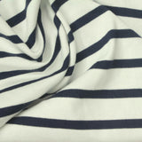 Navy Horizontal-Stripe Jersey Knit, Cotton — photo 2