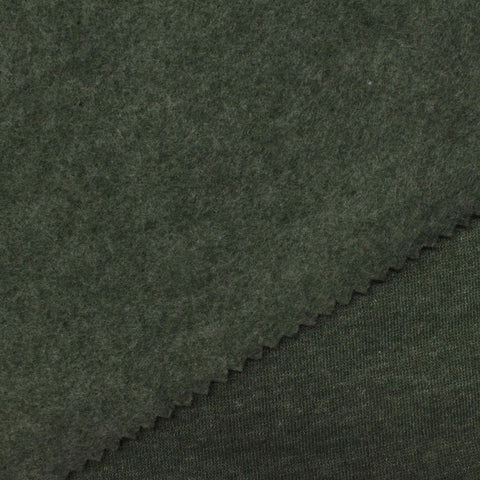Dark Green Marl French Terry, Cotton-Poly, 273 gsm
