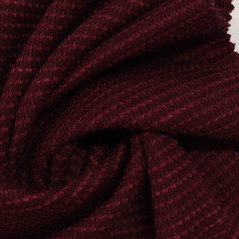 Slub Cotton Polyester Stretch Rib Knit Fabric, 250 gsm, 160 cm — Red